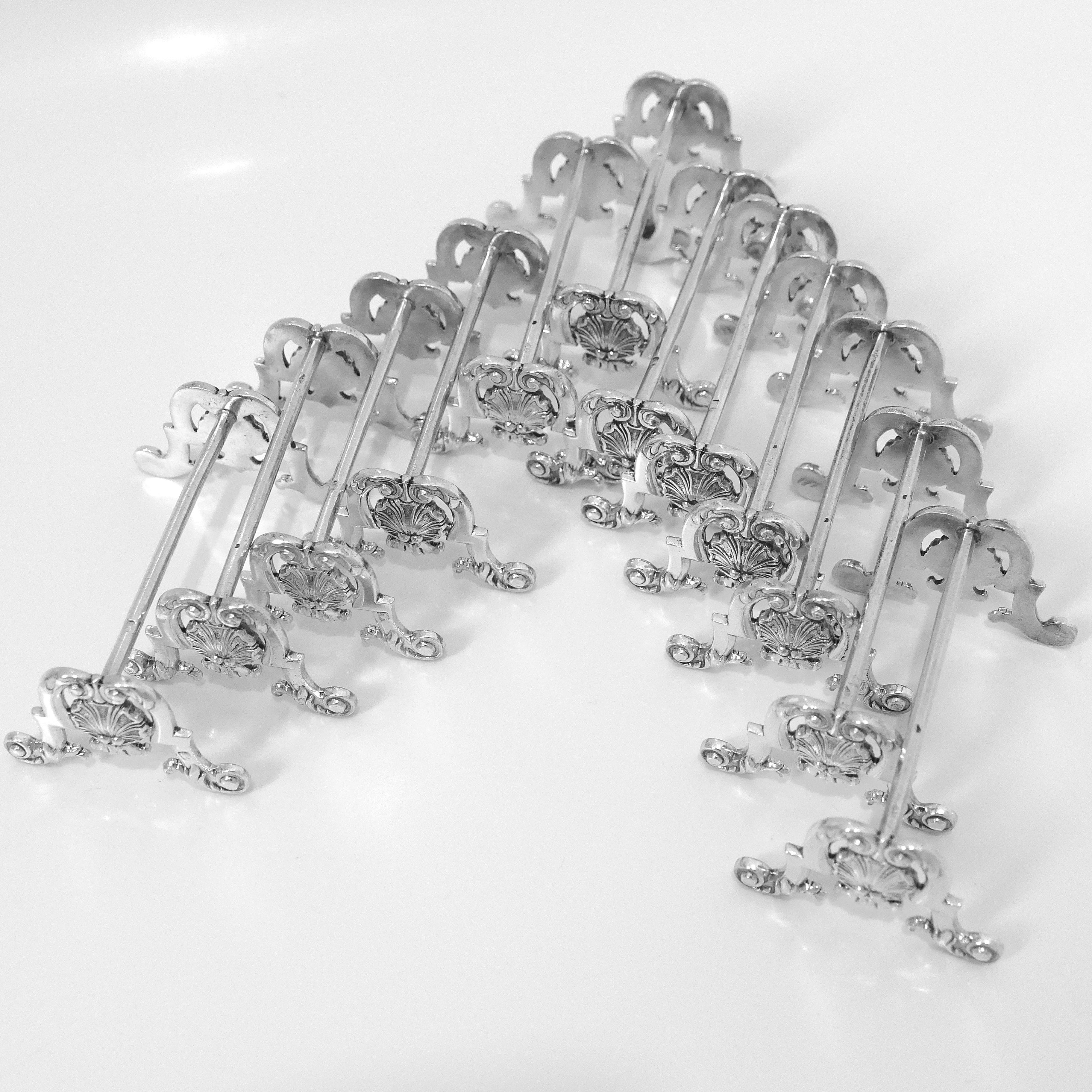 Puiforcat Rare French All Sterling Silver Knife Rests Set of 12 Pieces For Sale 3