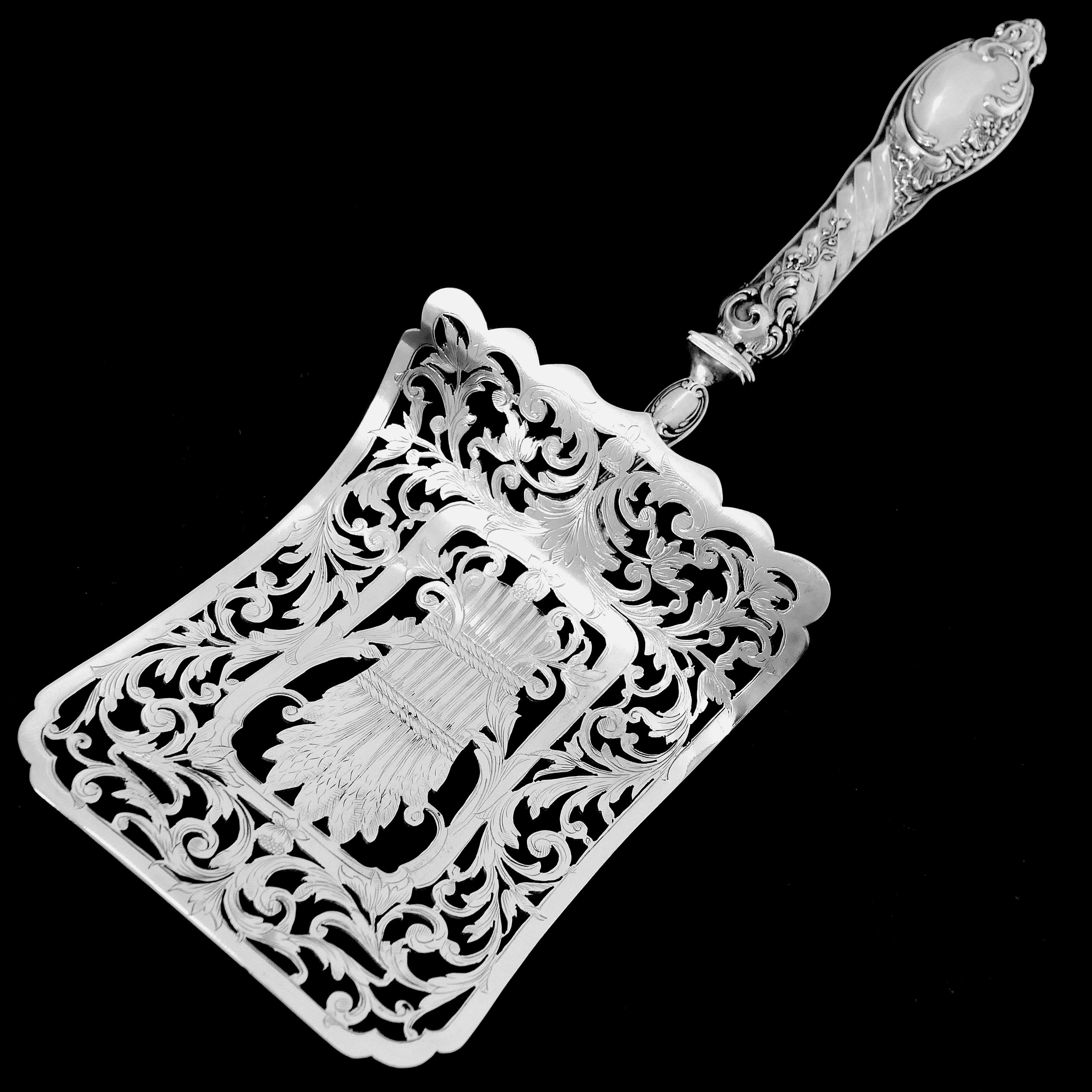 Puiforcat Rare French Sterling Silver Asparagus Pastry Toast Server 2