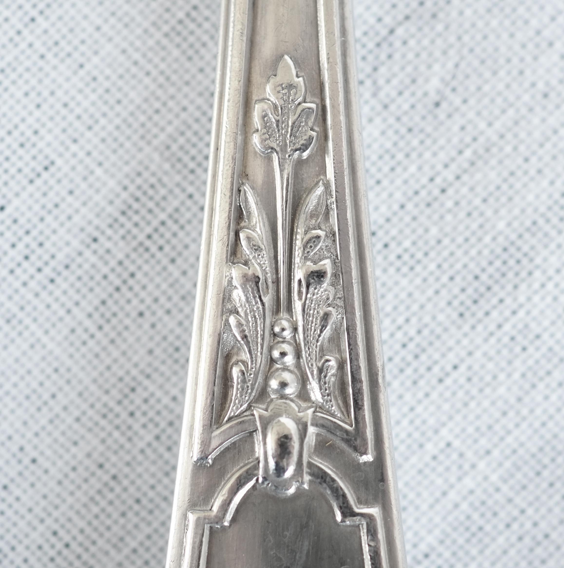 Puiforcat : Regency style sterling silver child's set - birth gift For Sale 4