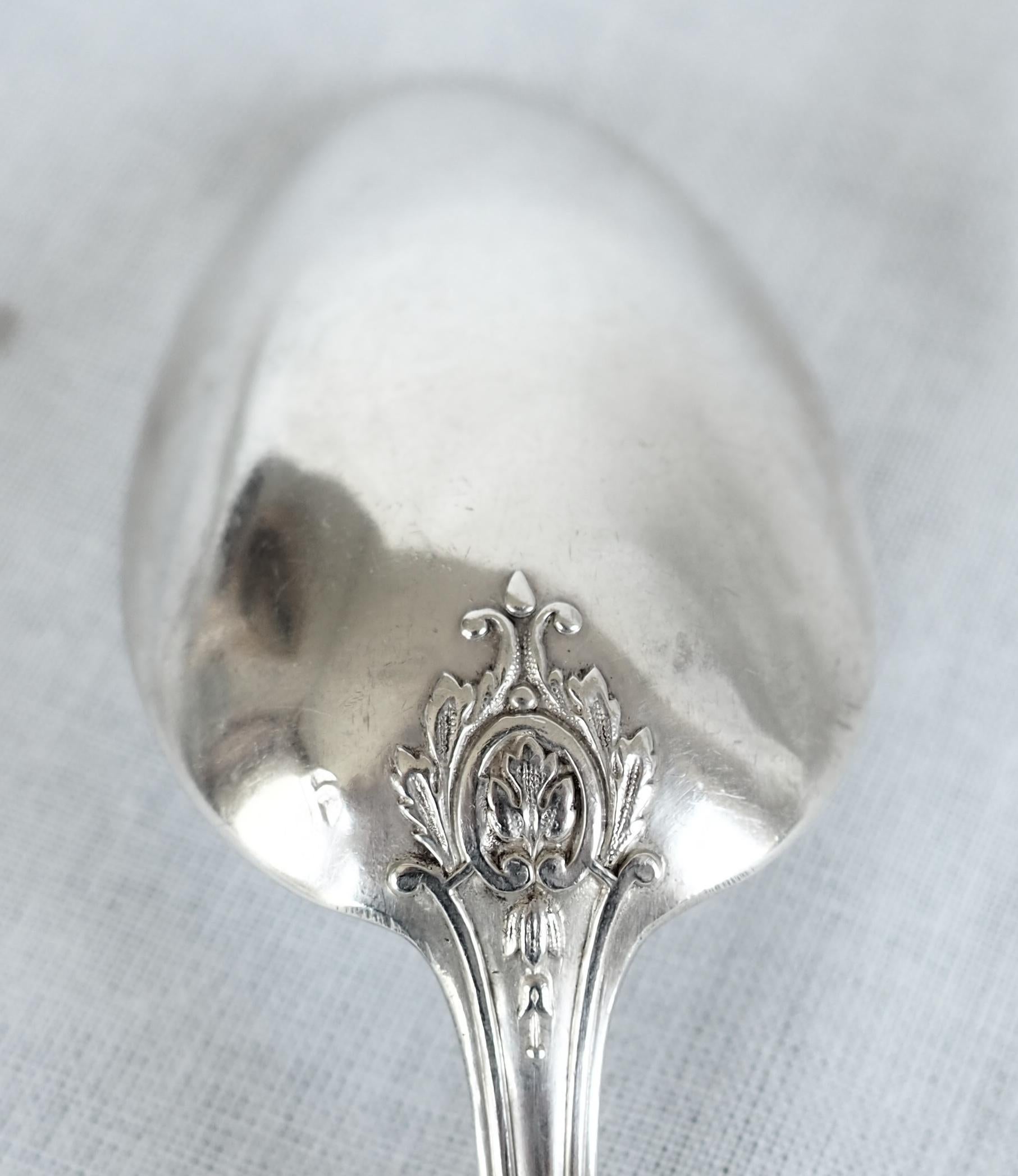 Puiforcat : Regency style sterling silver child's set - birth gift In Fair Condition For Sale In GRENOBLE, FR
