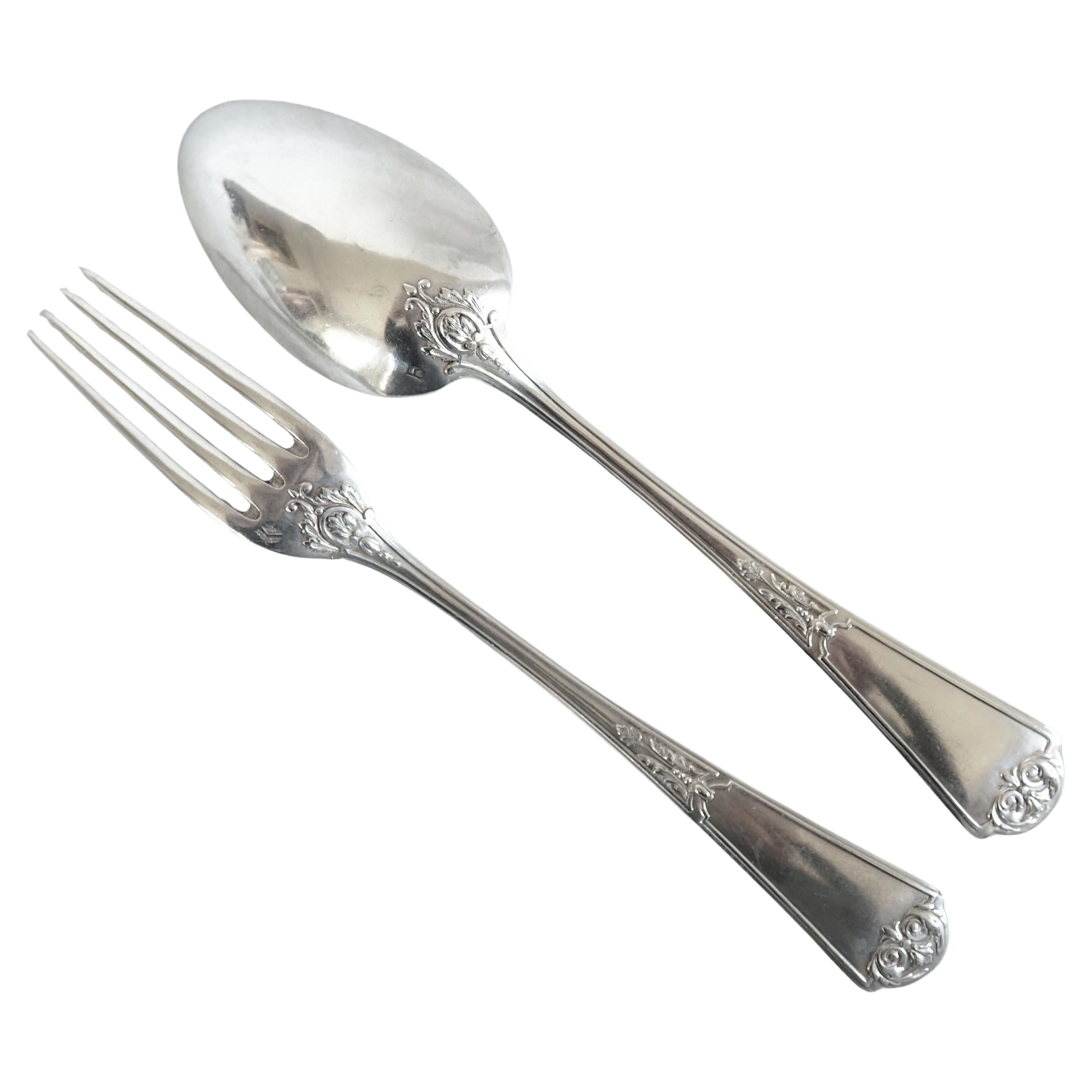 Puiforcat : Regency style sterling silver child's set - birth gift