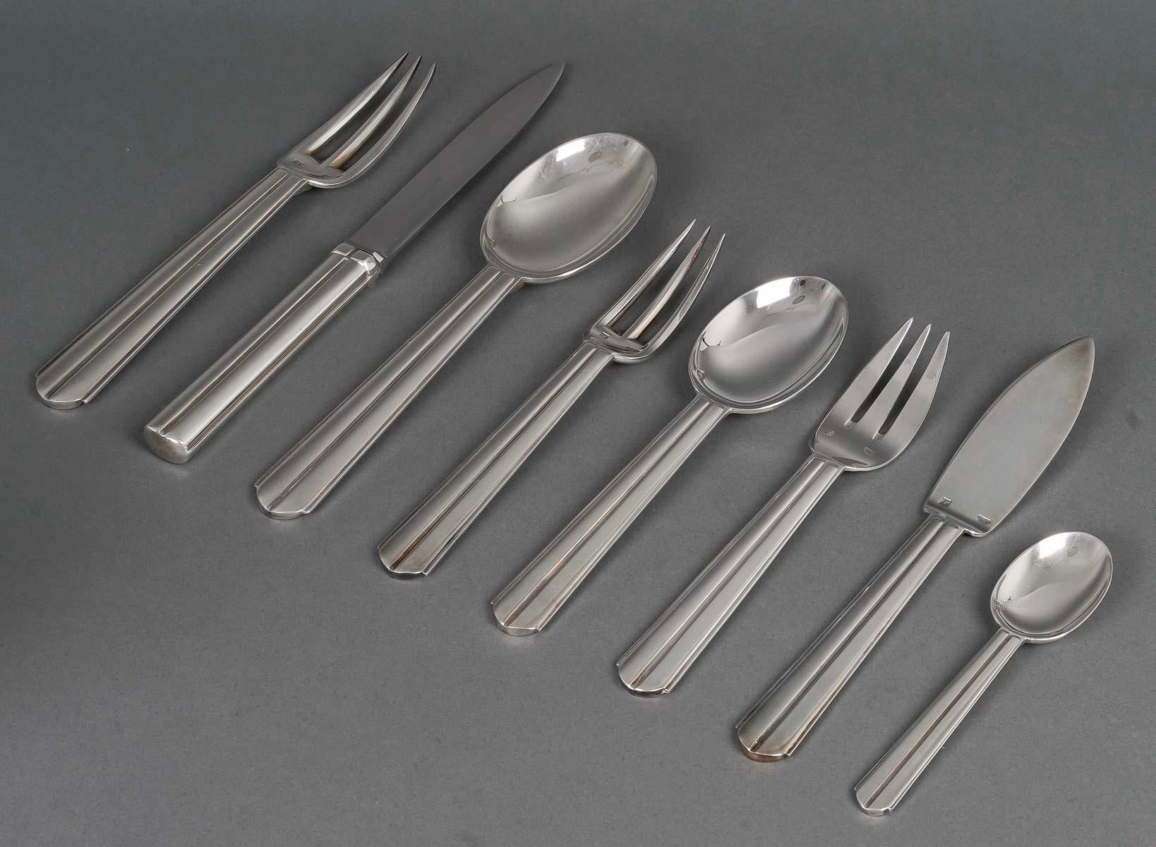 Set of Art Deco flatware cutlery 