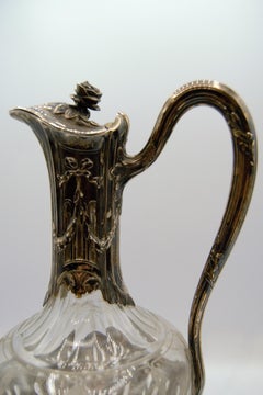 Puiforcat, Silver and Glass Ewer / Wine Carafe