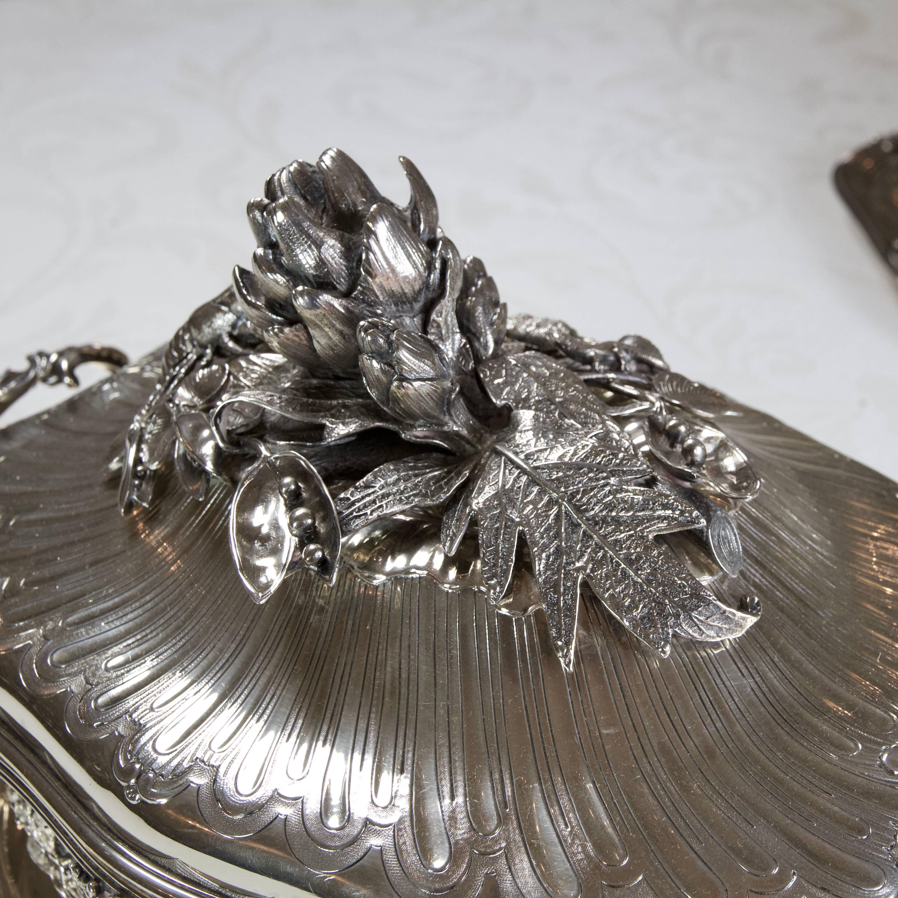 Puiforcat Silver Sterling Pair of Tureens For Sale 11