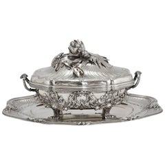 Puiforcat Silver Sterling Pair of Tureens