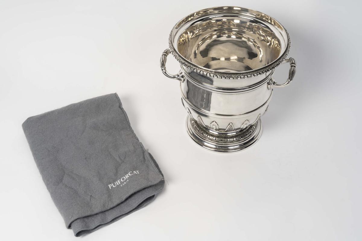 PUIFORCAT - Weinkühler aus massivem Silber im Regency-Stil, Ende 19. im Angebot 8