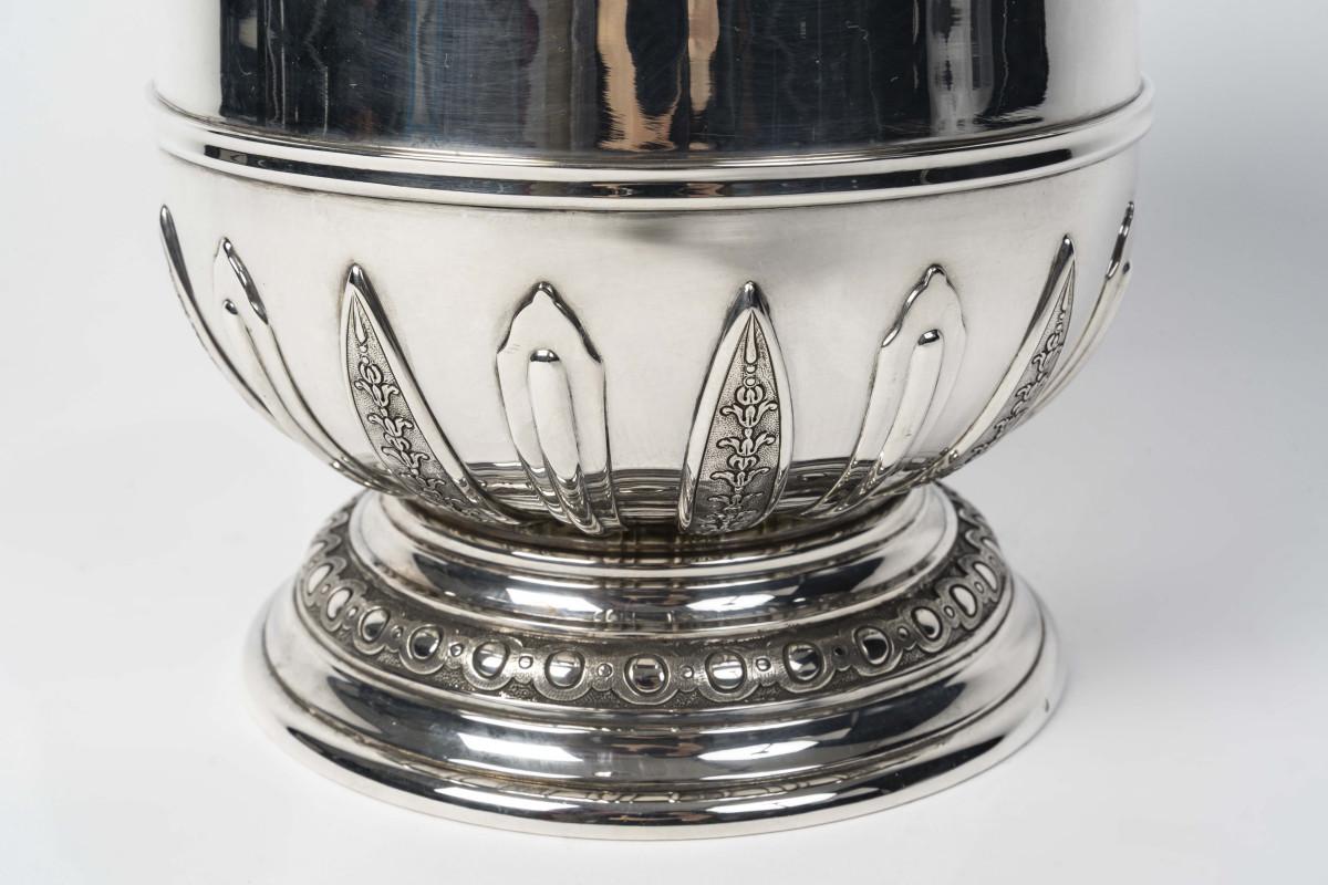 PUIFORCAT - Weinkühler aus massivem Silber im Regency-Stil, Ende 19. (19. Jahrhundert) im Angebot