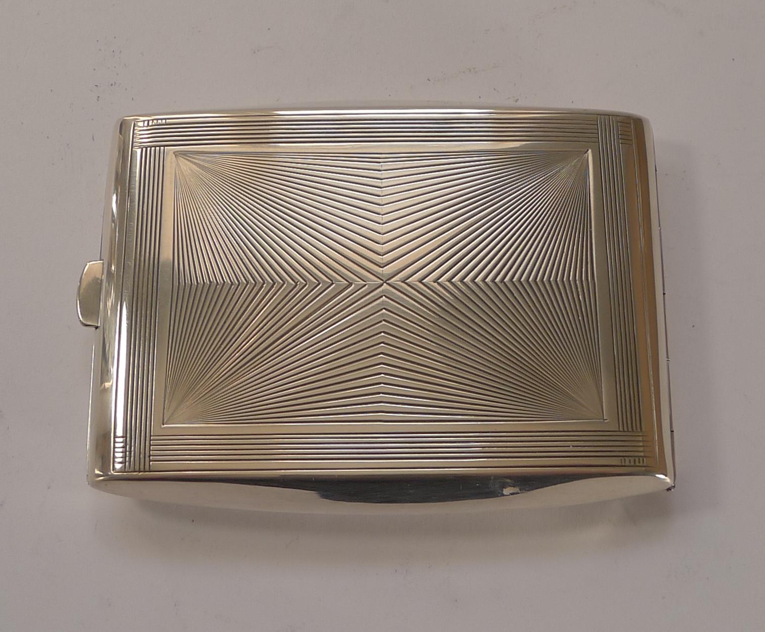 Art Deco Puiforcat Sterling Silver Cigarette Case, Perfect Business Card Case, c.1930