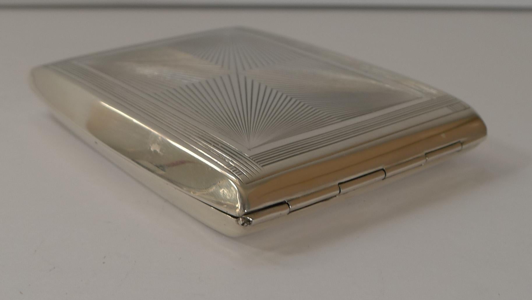French Puiforcat Sterling Silver Cigarette Case, Perfect Business Card Case, c.1930