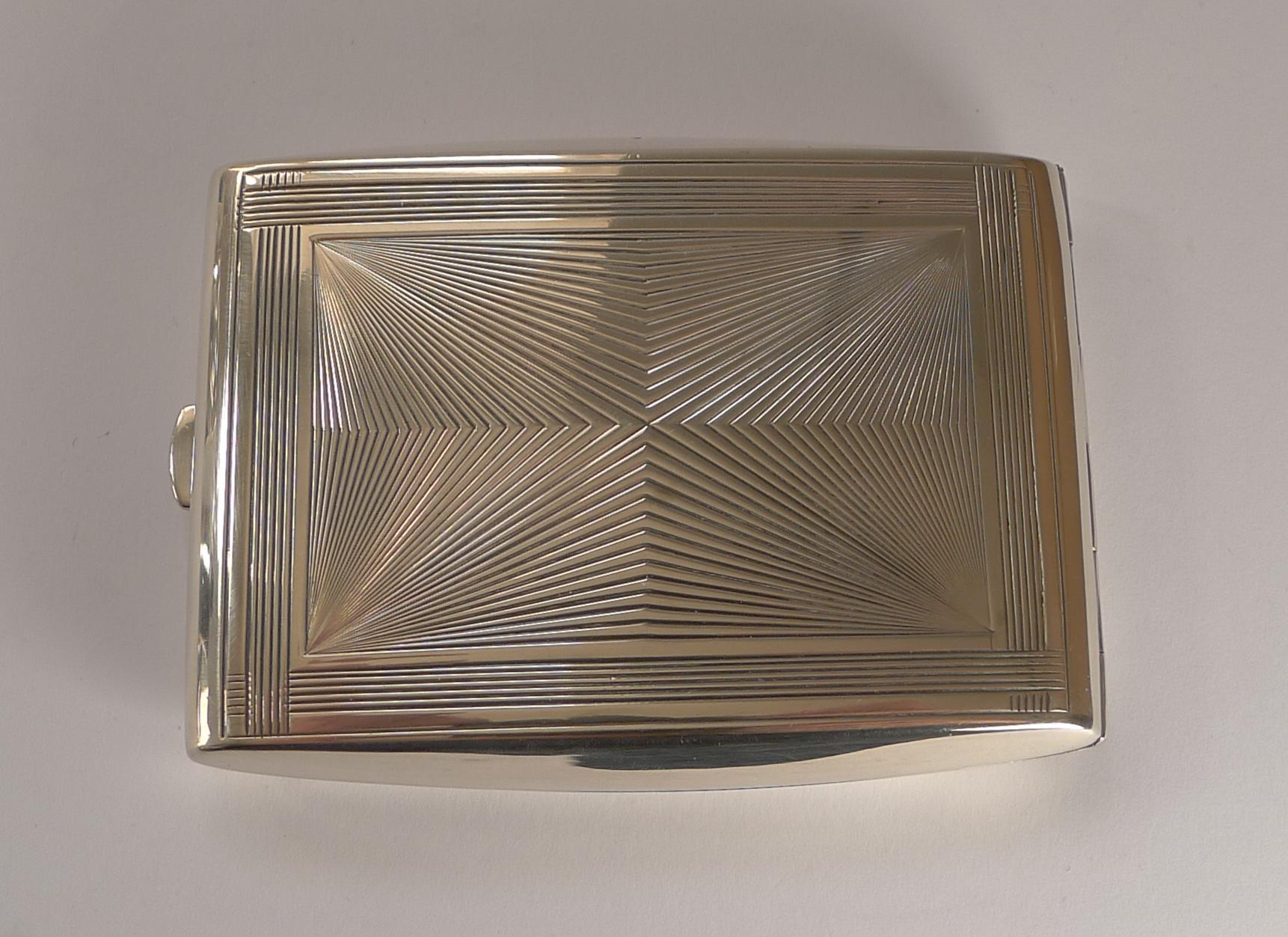 Mid-20th Century Puiforcat Sterling Silver Cigarette Case, Perfect Business Card Case, c.1930