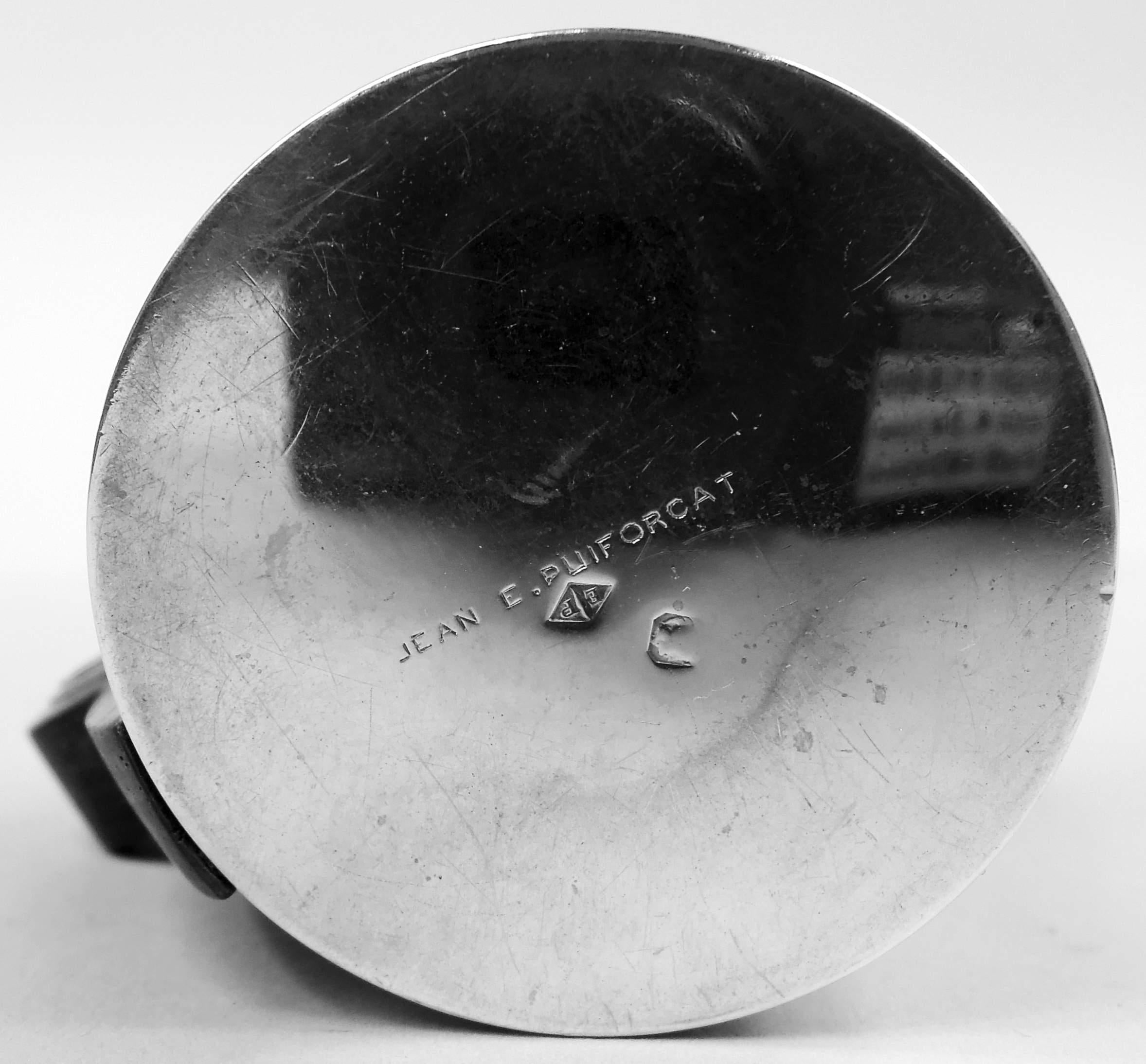 Puiforcat Bote de mostaza de plata Art Déco francés superelegante 3