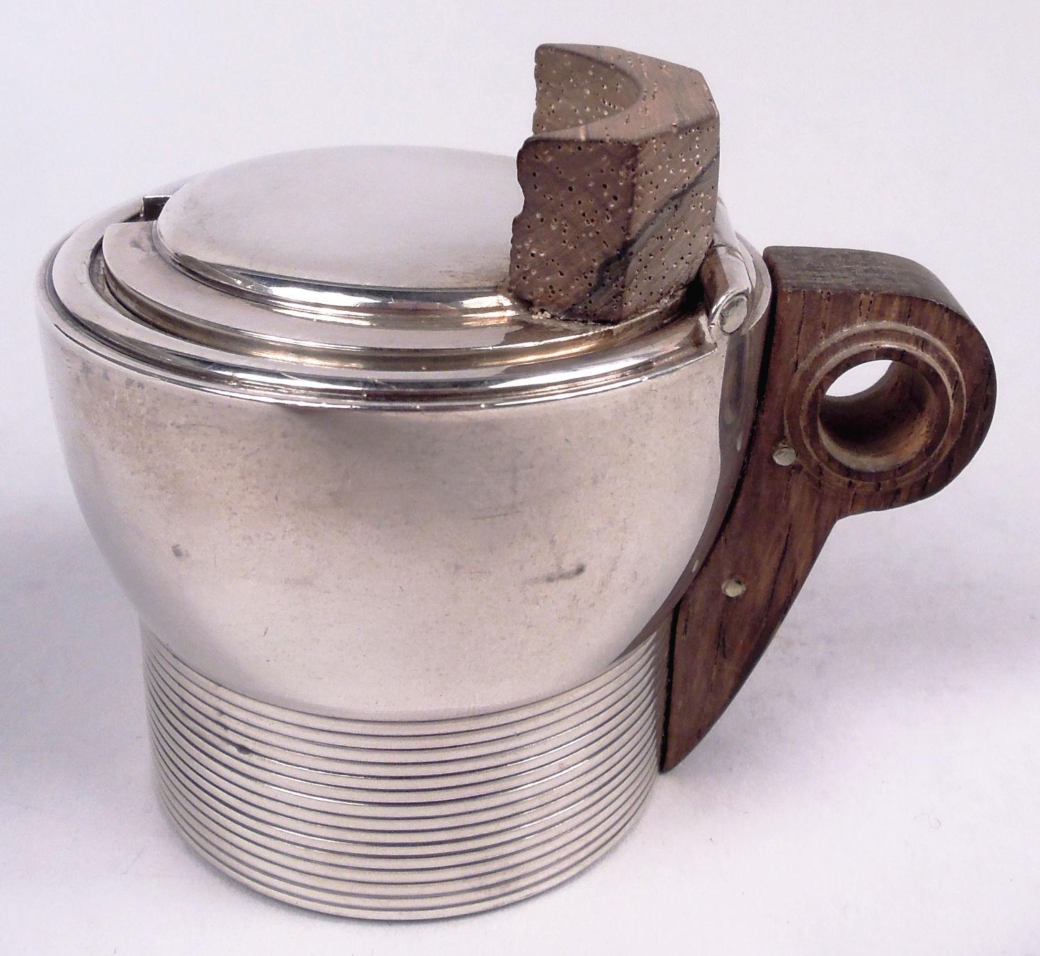 Puiforcat Bote de mostaza de plata Art Déco francés superelegante Art Decó