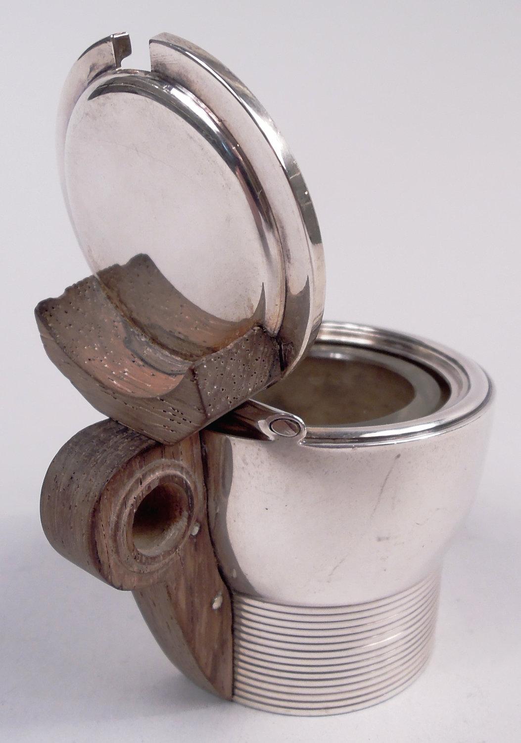 Puiforcat Bote de mostaza de plata Art Déco francés superelegante en Bueno Estado en New York, NY