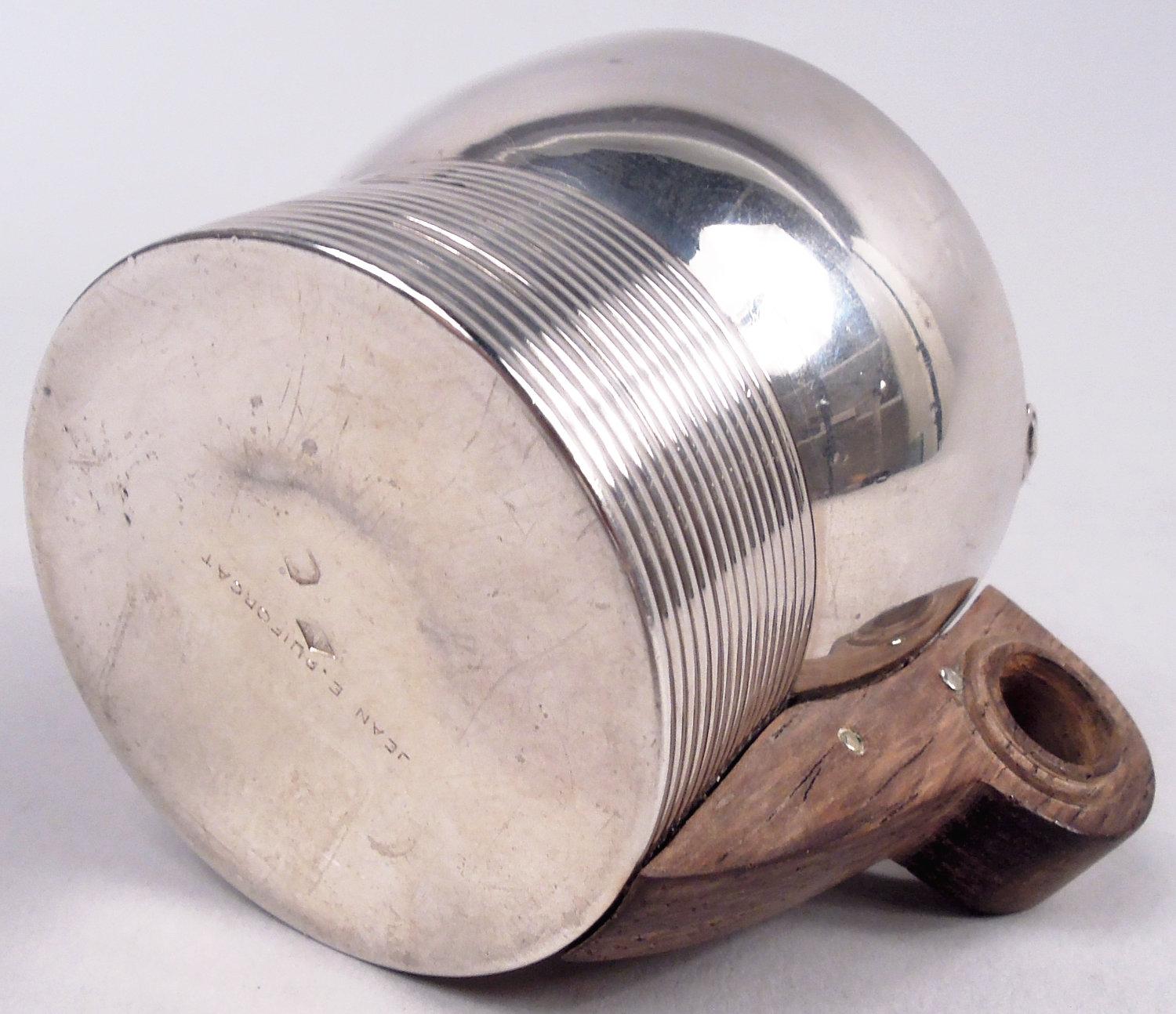 Puiforcat Bote de mostaza de plata Art Déco francés superelegante 1