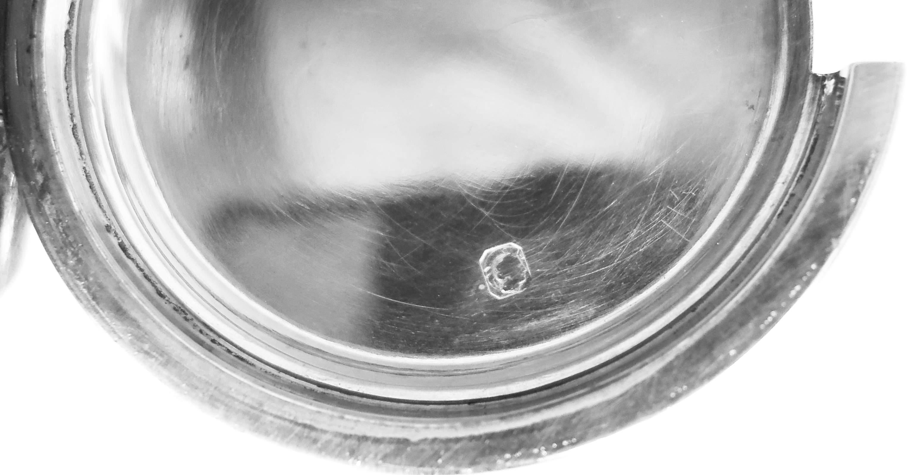 Puiforcat Bote de mostaza de plata Art Déco francés superelegante 2