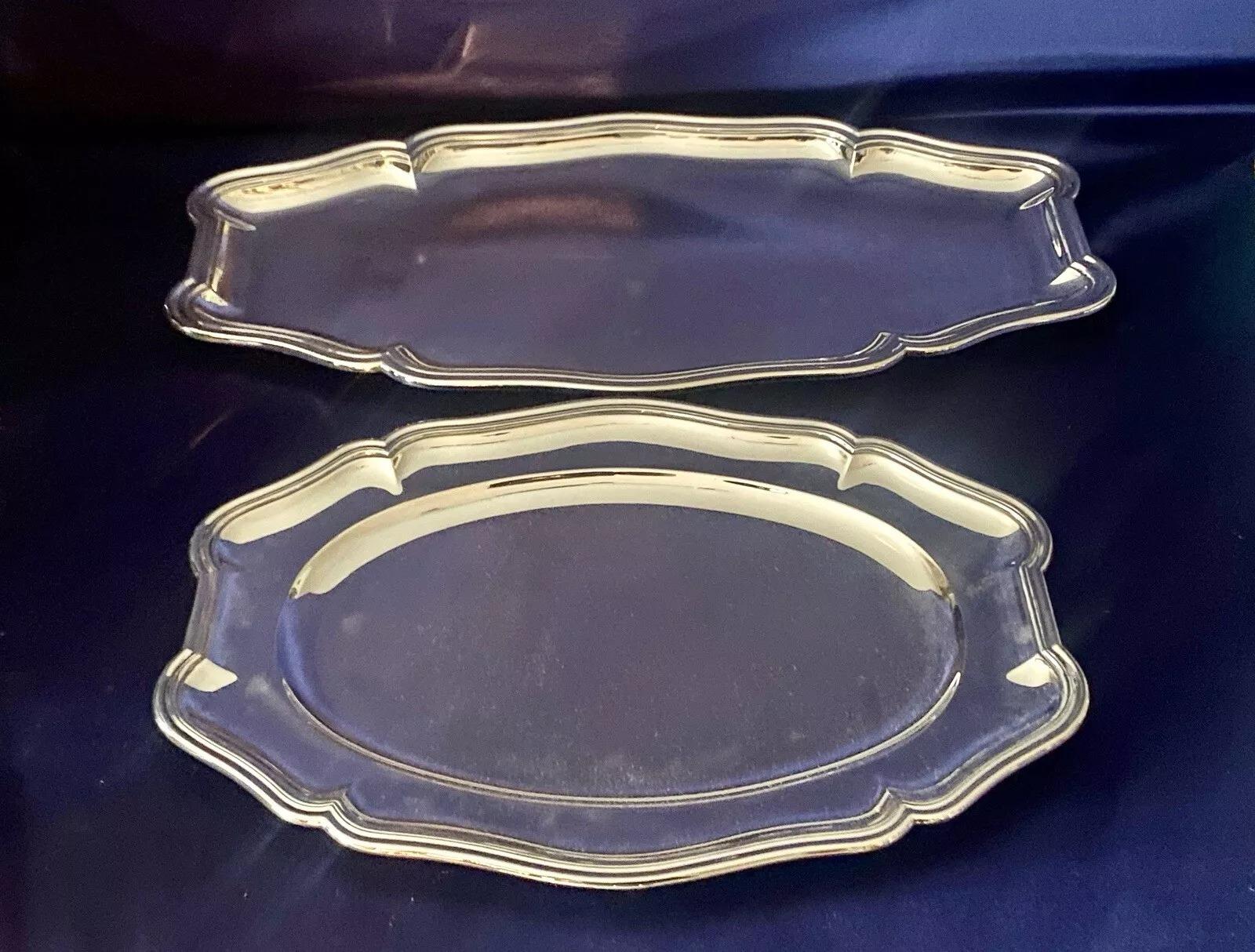 Puiforcat. Dos grandes fuentes antiguas francesas de plata maciza 950 Luis XVI en venta