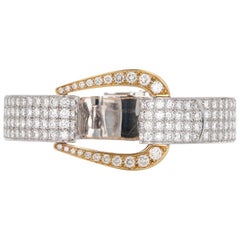 Puig Doria, 10.00 Carat White and Yellow Gold Diamond Buckle Cuff