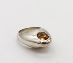 Puig Doria 1970 Barcelona Modernistischer Cocktailring aus 18 Karat Gold und Sterlingsilber