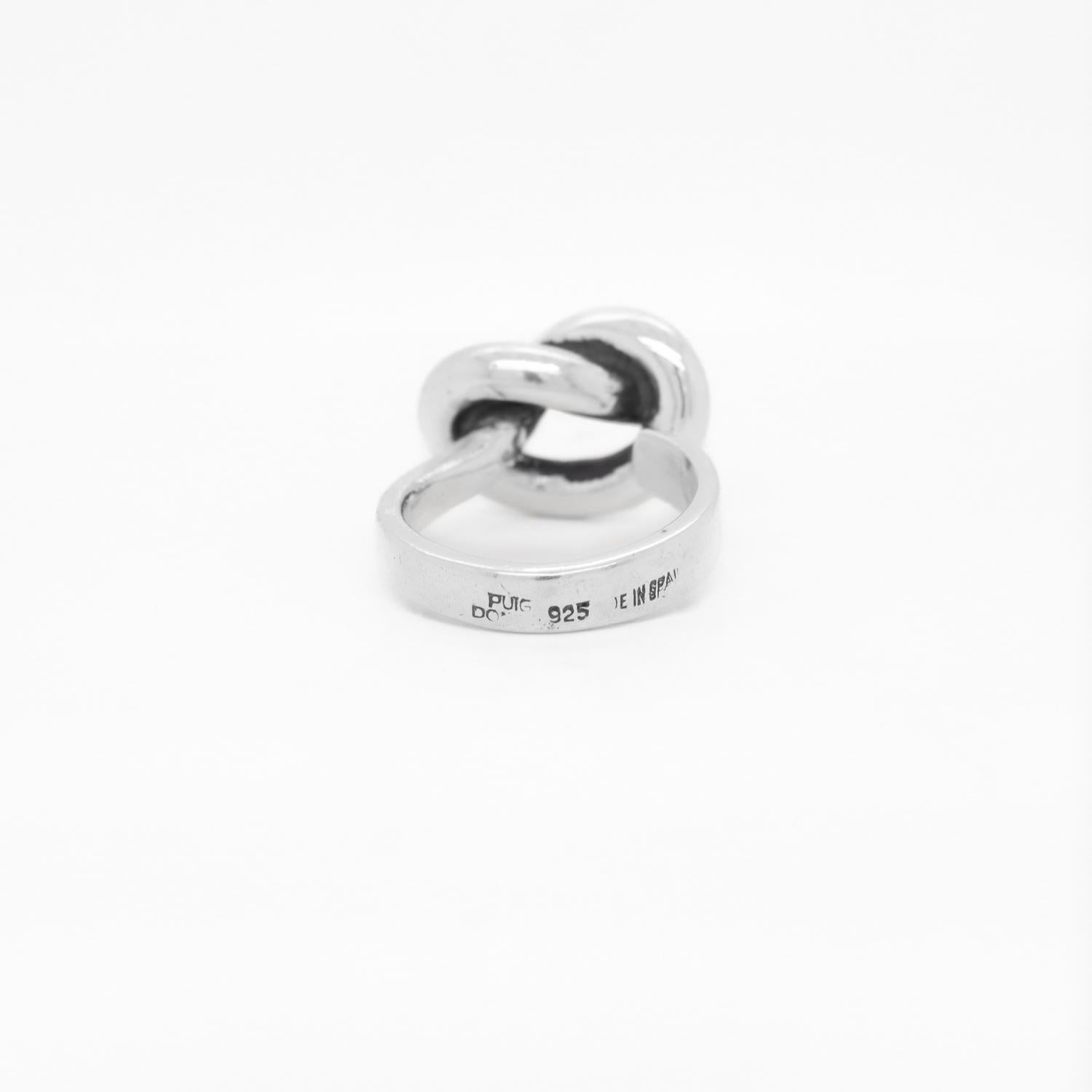 Puig Doria Sterling Silver Pretzel Knot Band Ring For Sale 5
