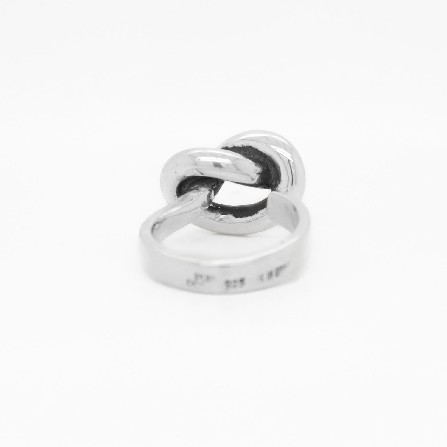 Puig Doria Sterling Silver Pretzel Knot Band Ring For Sale 6