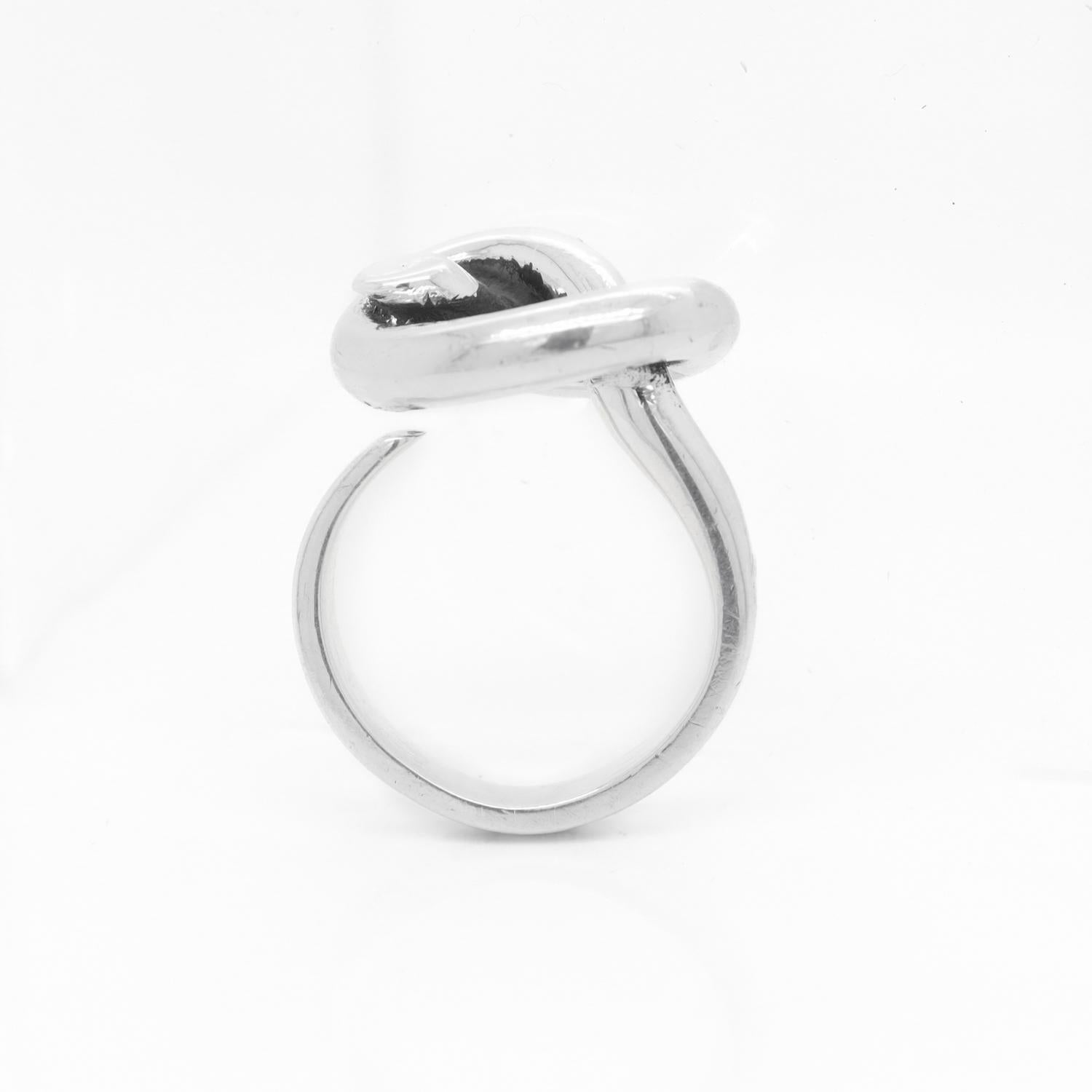 Puig Doria Sterling Silver Pretzel Knot Band Ring For Sale 9