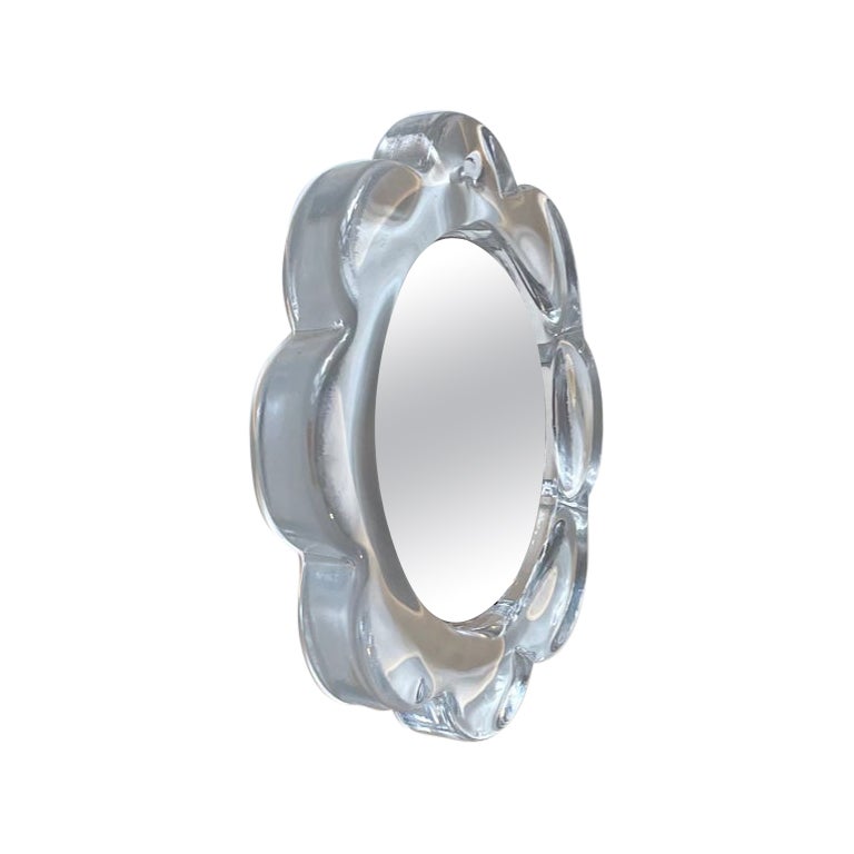 Pukeberg Sweden Sunflower Mirror in Art Glass, 1970s