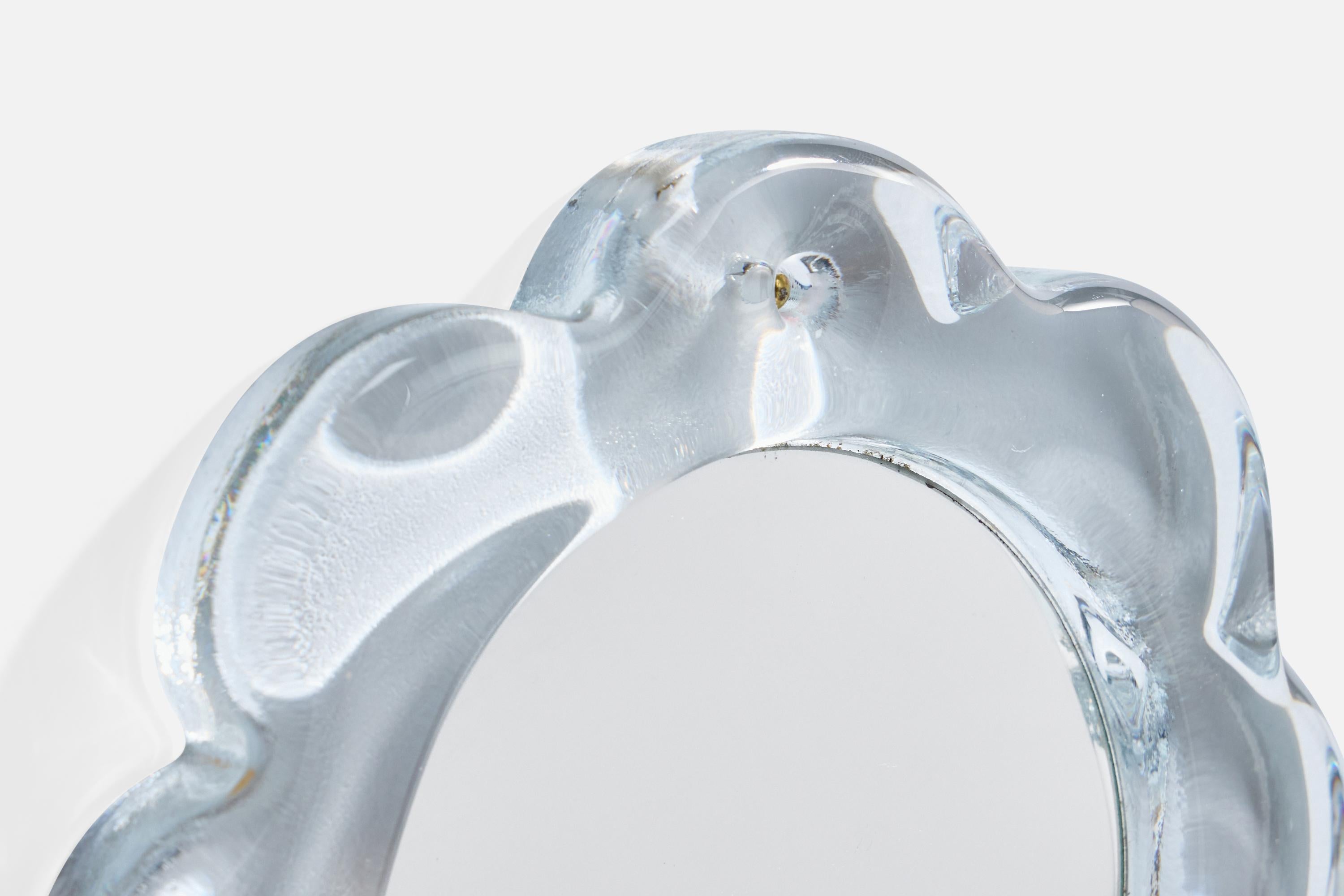 Pukebergs Glasbruk, miroir mural, verre, Suède, années 1970 Bon état - En vente à High Point, NC