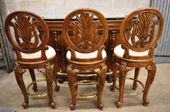 Pulaski Furniture Edwardian Marble Top Bar with 3 Swivel Bar Stools