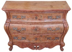 Pulaski Louis XV Painted Country Pine Serpentine Bombe Chest Commode Dresser