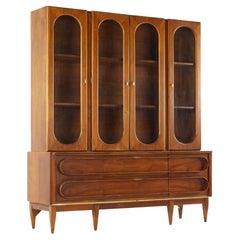 SOLD 03/12/24 Pulaski Mid Century Walnut Buffet and Hutch