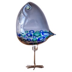 Pulcino Glass Bird Sculpture by Alessandro Pianon for Vistosi Murano Italy 1960s