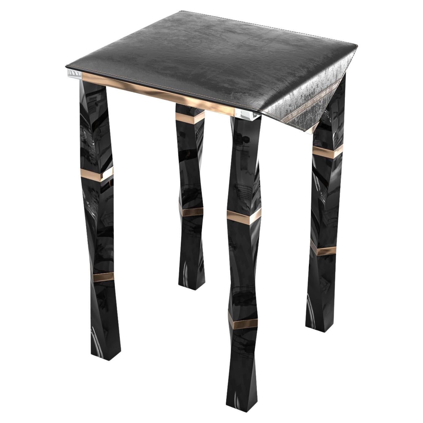 "Puledri" Bar Stool with Stainless Steel and Bronze, Istanbul For Sale