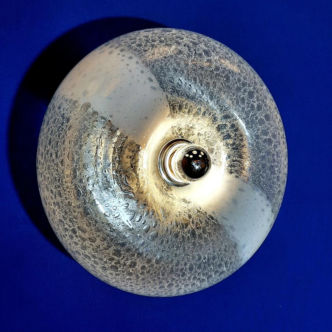 Aplique o plafón Donut, Italia, 1970, cristal de Murano en Bueno estado para la venta en Saint-Ouen-sur-Seine, FR