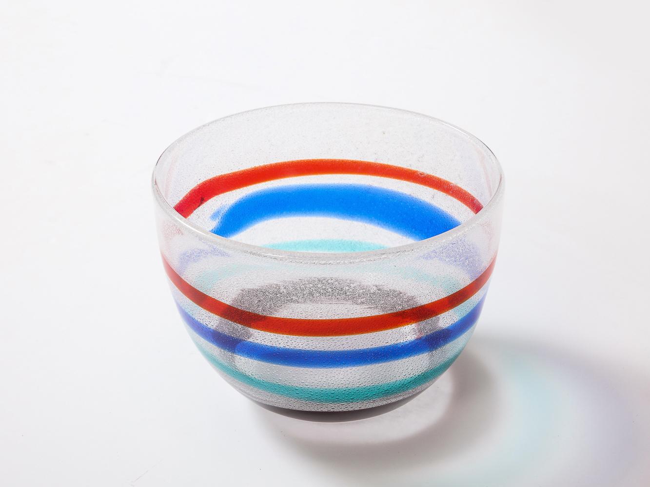 Italian Pulegoso Glass Bowl by Fulvio Bianconi for Cenedese For Sale