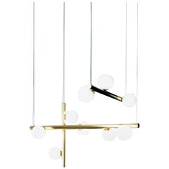 Lampadario "Diana" in vetro Pulegoso