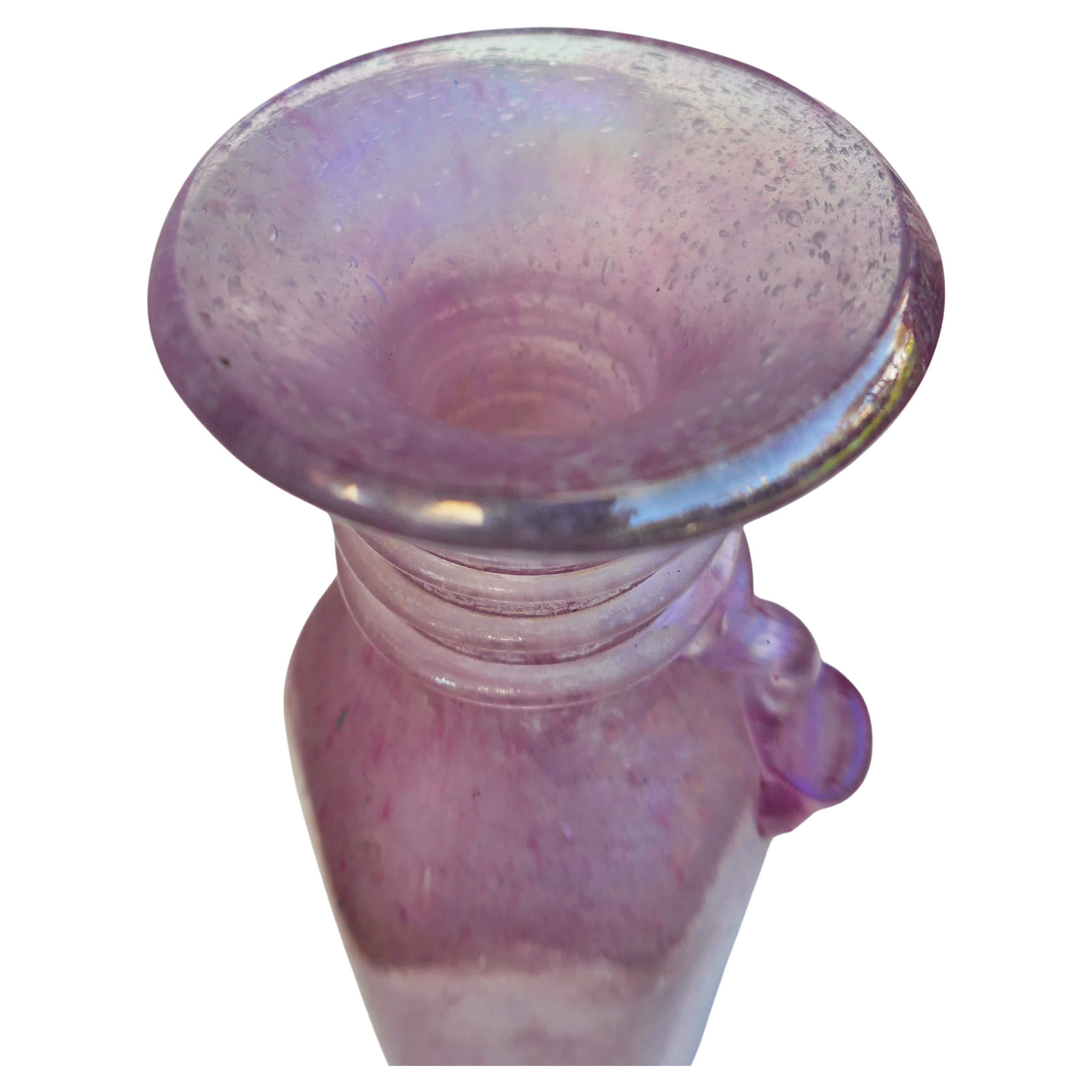 Jarrón de cristal iridiscente pulegoso scavo cristal de Murano. . Cianuro Italian en venta