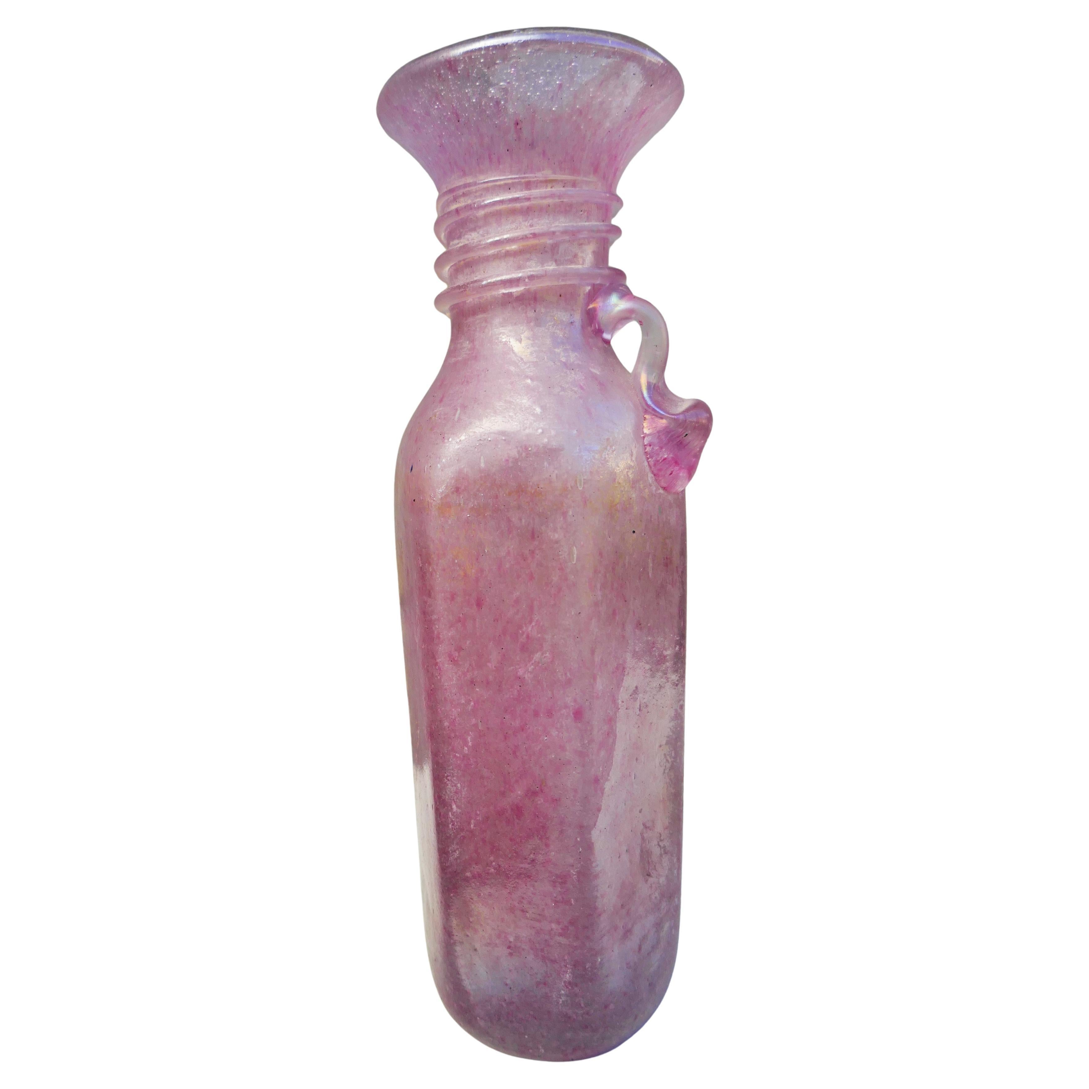 Jarrón de cristal iridiscente pulegoso scavo cristal de Murano. . Cianuro Early 20th Century en venta