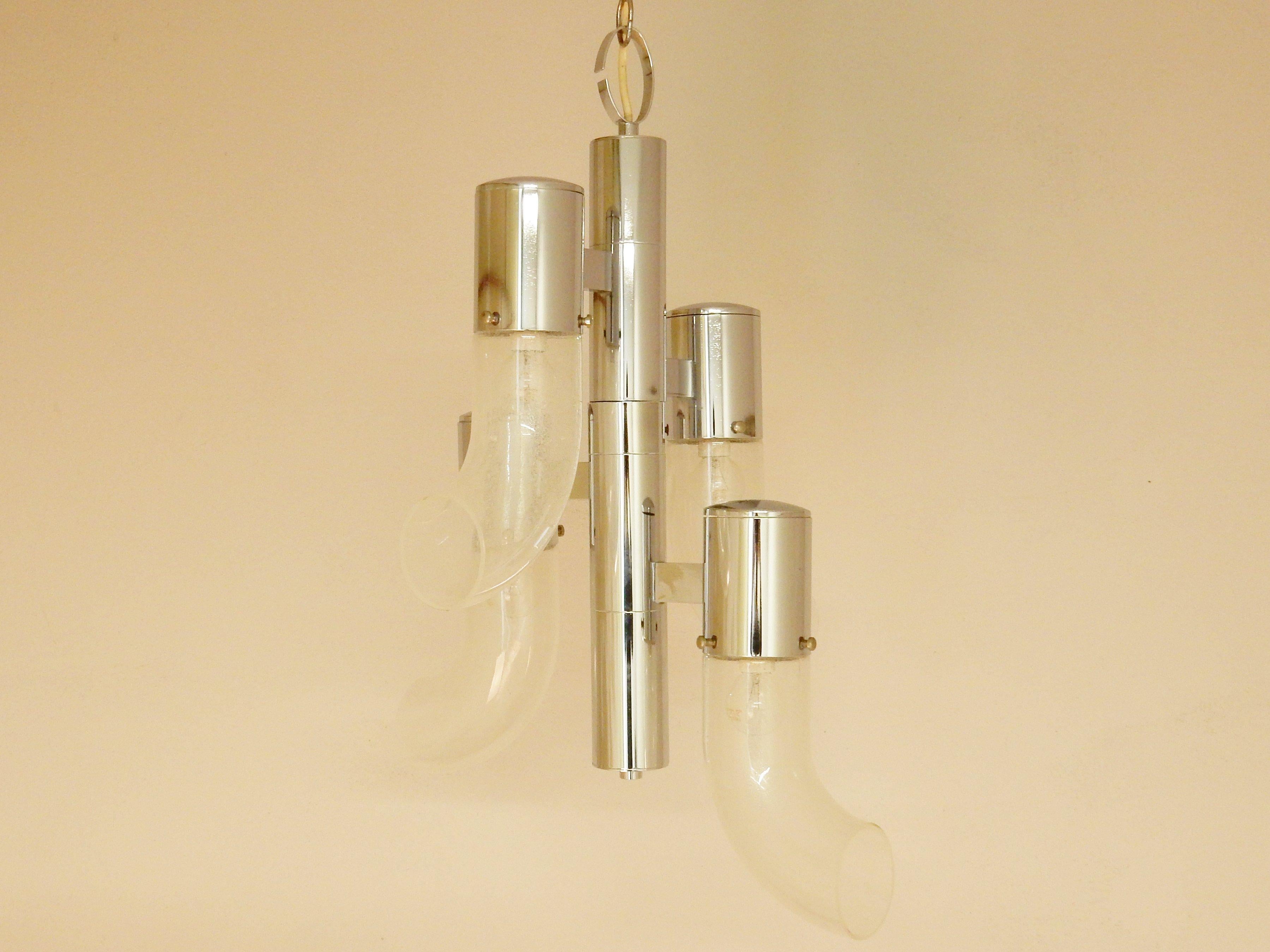 Mid-20th Century 'Pulegoso' Pendant Chandelier by Aldo Nason for Mazzega, Murano, Italy, 1960s For Sale
