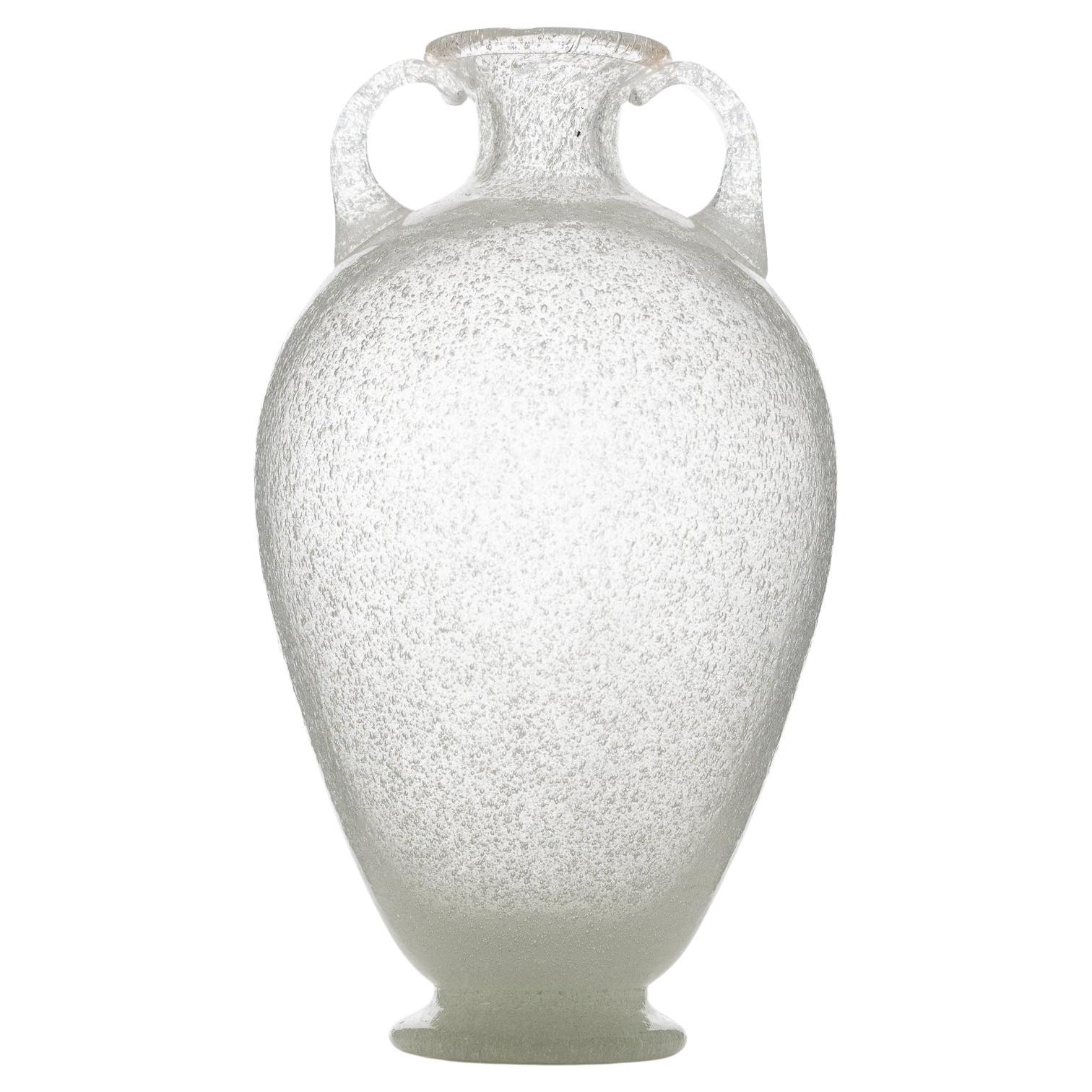 Pulegoso Two-Handled Seguso Vase For Sale