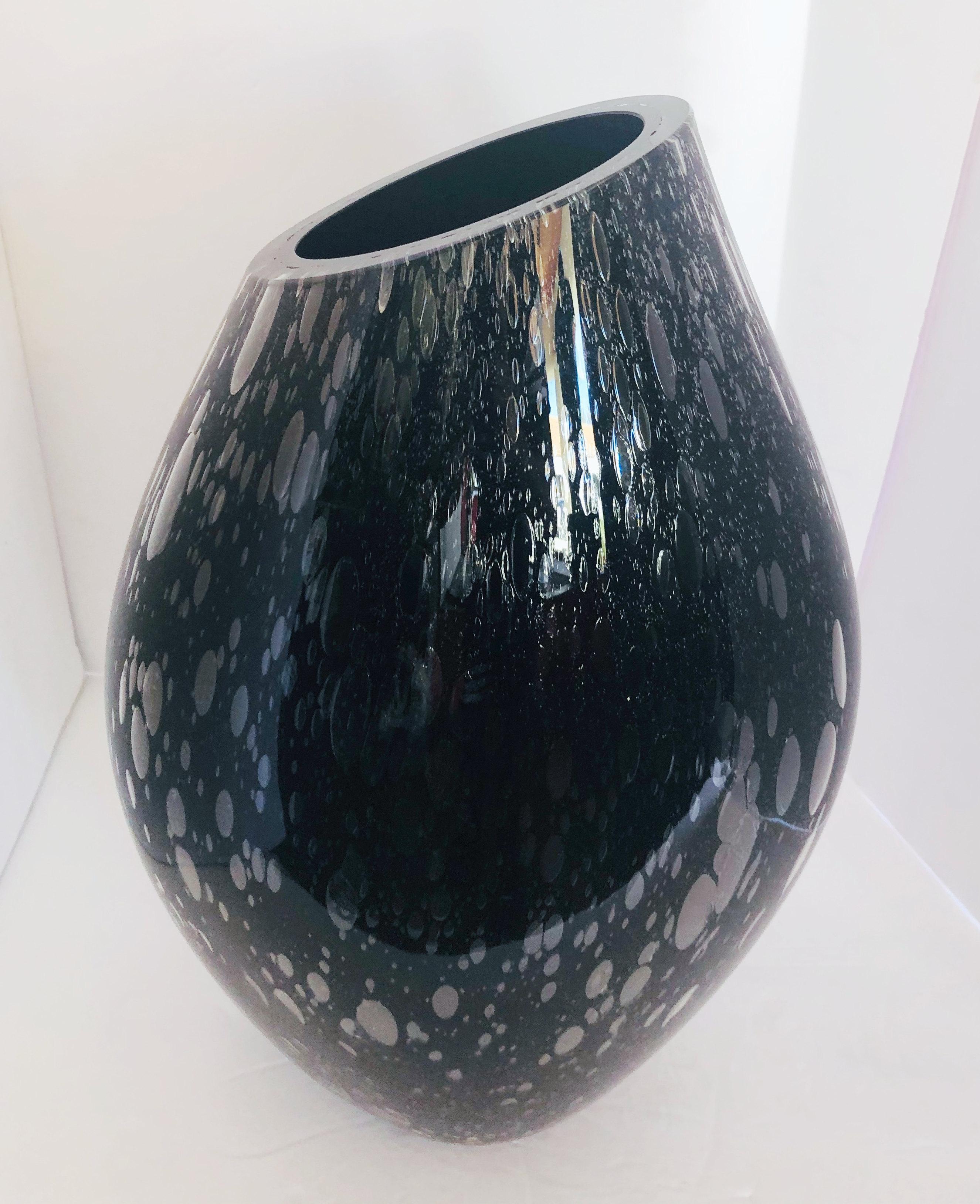 Modern Black Vase by Alberto Donà
