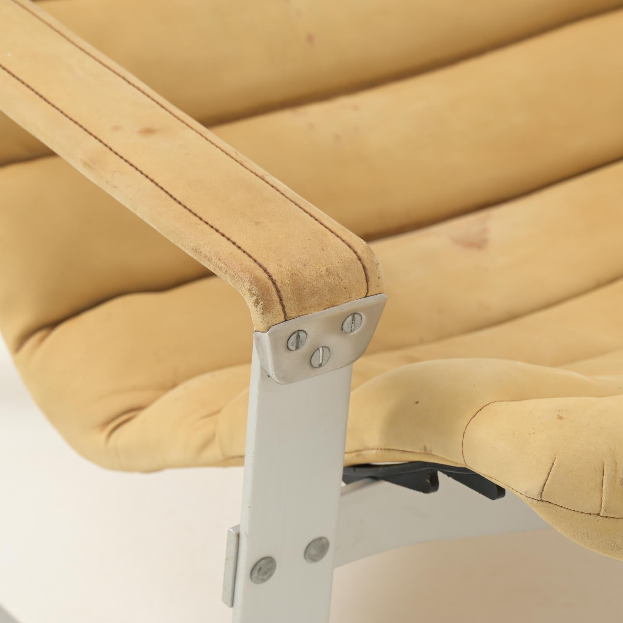 Finnish Pulkka Armchair with Ottoman by Ilmari Lappalainen for Asko