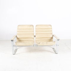 Pulkka Leather Two Seater Sofa by Ilmari Lappalainen for Asko