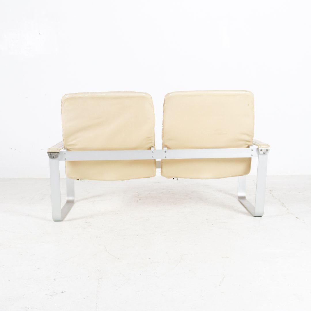 Pulkka Leather Two Seater Sofa by Ilmari Lappalainen for Asko In Good Condition In BAARLO, LI