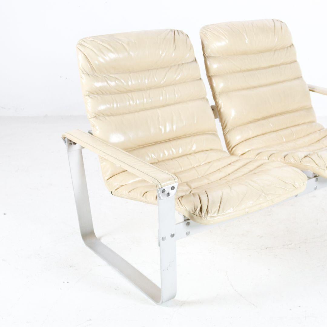 Pulkka Leather Two Seater Sofa by Ilmari Lappalainen for Asko 2