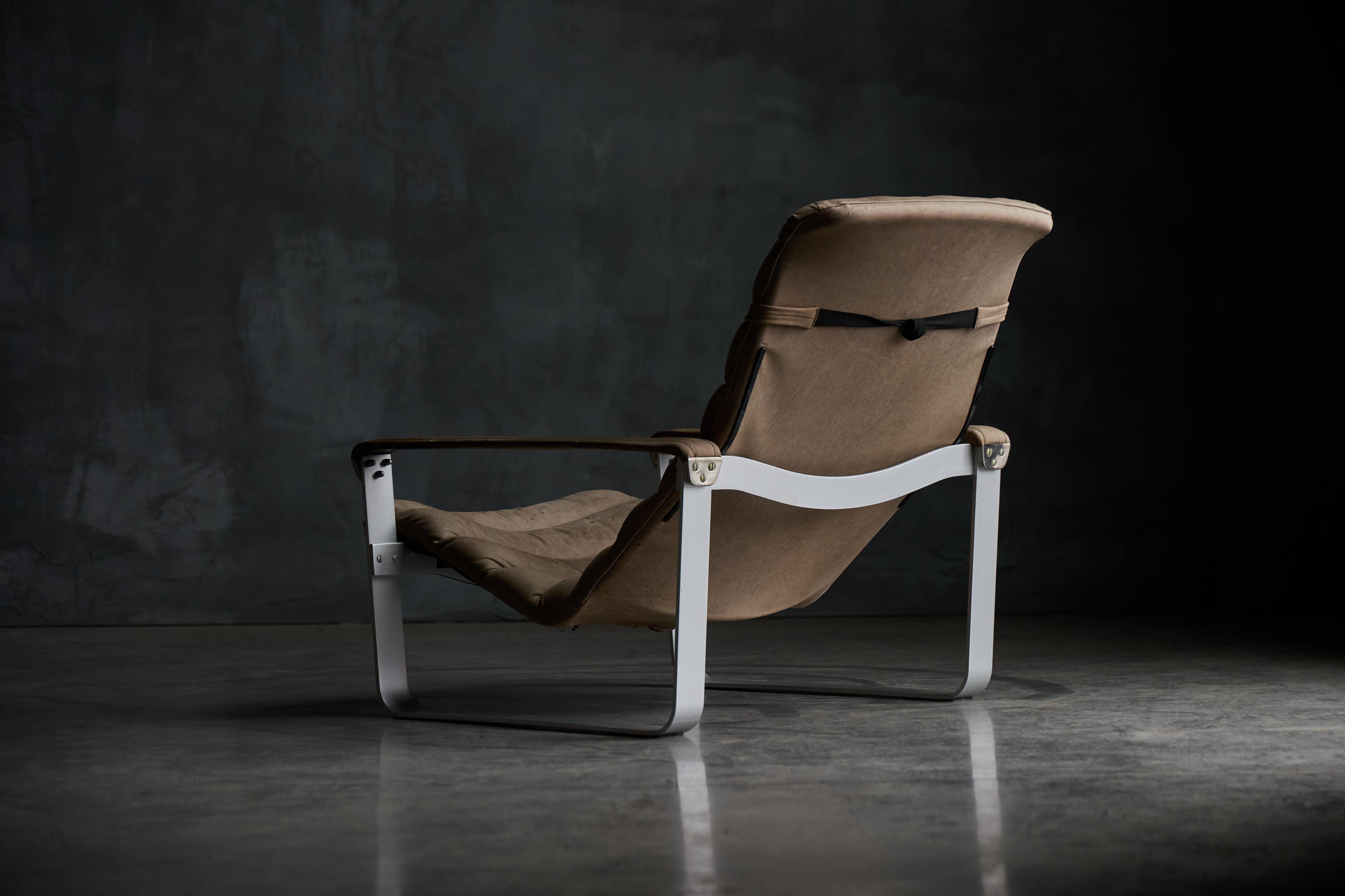 Pulkka-Loungesessel mit Ottomane von Ilmari Lappalainen für Asko, Finnland, 1960er Jahre im Angebot 4