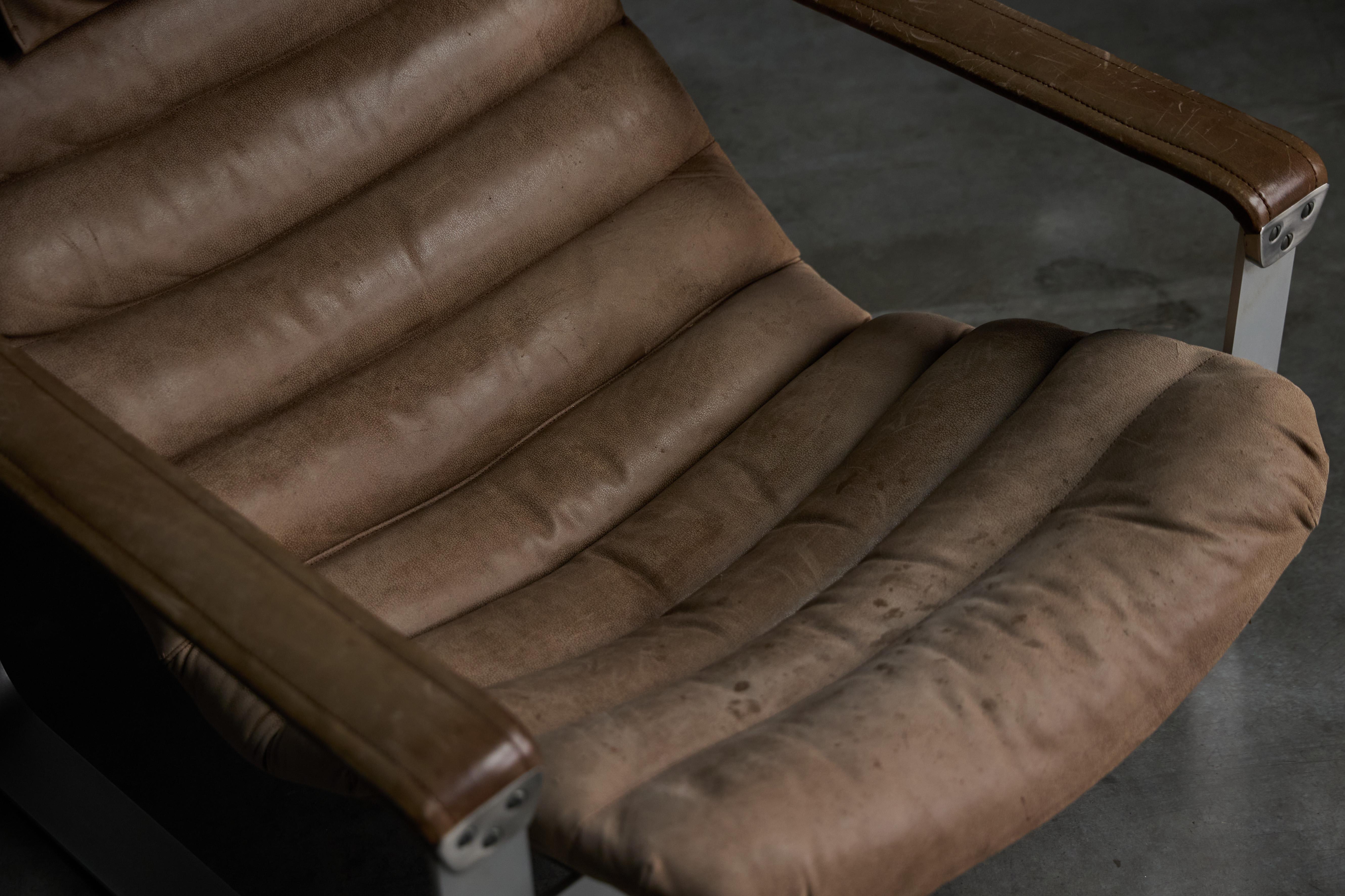 Pulkka-Loungesessel mit Ottomane von Ilmari Lappalainen für Asko, Finnland, 1960er Jahre im Angebot 1