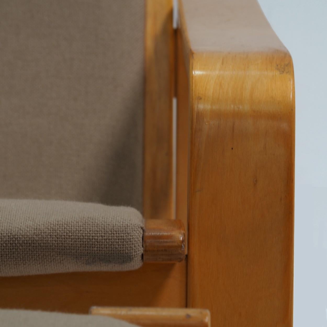 Finlandais Salon 'Pulkka' avec pouf et repose-tête par Ilmari Lappalainen pour Asko en vente