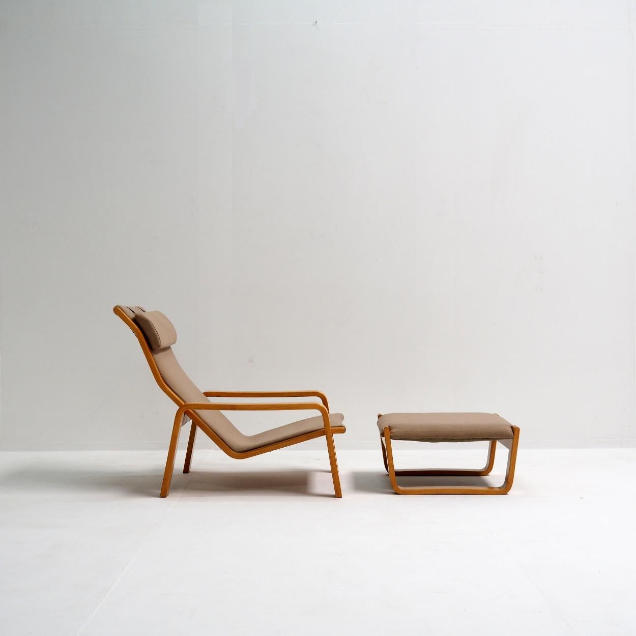 Salon 'Pulkka' avec pouf et repose-tête par Ilmari Lappalainen pour Asko Bon état - En vente à Beerse, VAN