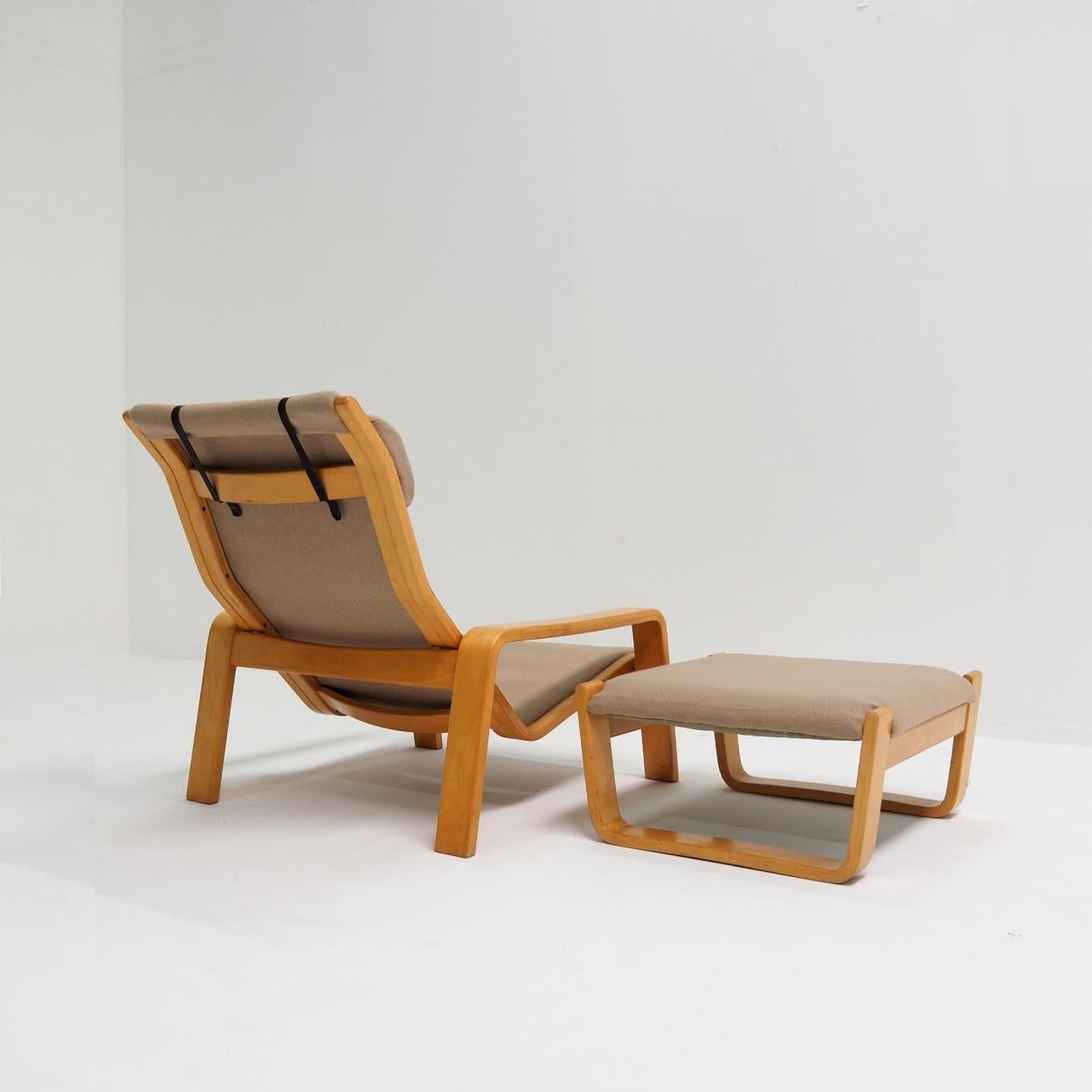 Salon 'Pulkka' avec pouf et repose-tête par Ilmari Lappalainen pour Asko en vente 2