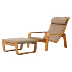 ‘Pulkka Lounge’ with Ottoman and Headrest by Ilmari Lappalainen for Asko